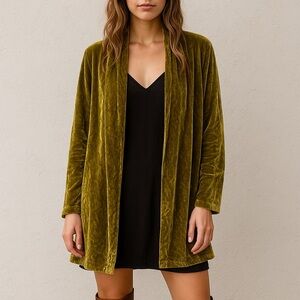 Kathleen Sommers Boutique Dijon Silk Velvet Open Cardigan Medium – Quiet Luxury